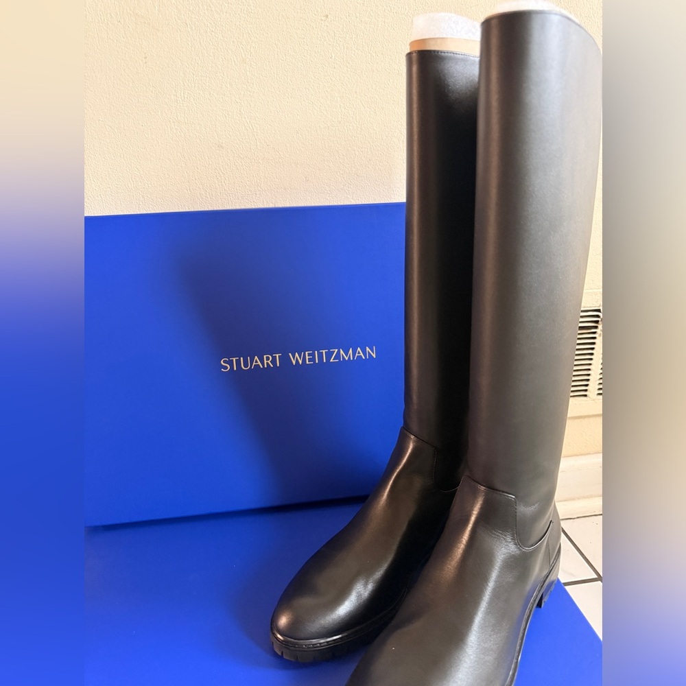 Stuart Weitzman Classic Black Over-the-Knee Leather Boots
